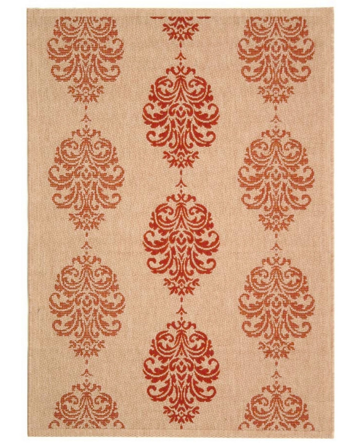 Safavieh Courtyard Natural and Red 9' x 12' Outdoor Area Rug - Natural /