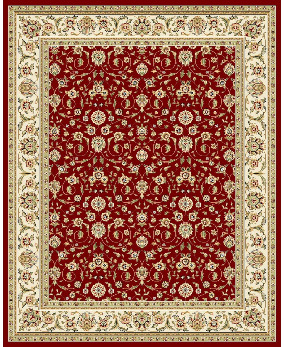 Safavieh Lyndhurst Red and Ivory 9' x 12' Area Rug - Red Group