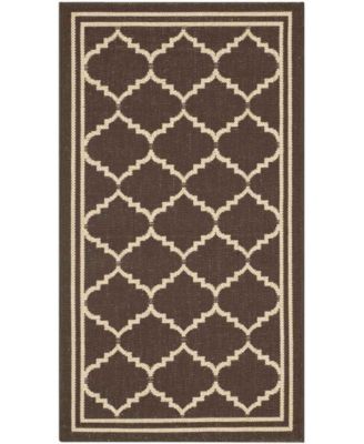 Courtyard CY6889 Chocolate and Cream 5'3" x 7'7" Sisal Weave Outdoor Area Rug