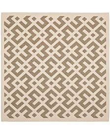 Courtyard Brown and Bone 4' x 4' Square Area Rug