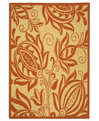 Courtyard CY2961 Natural and Terra 5'3" x 7'7" Outdoor Area Rug
