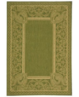 Courtyard Olive and Natural 2'3" x 6'7" Runner Area Rug