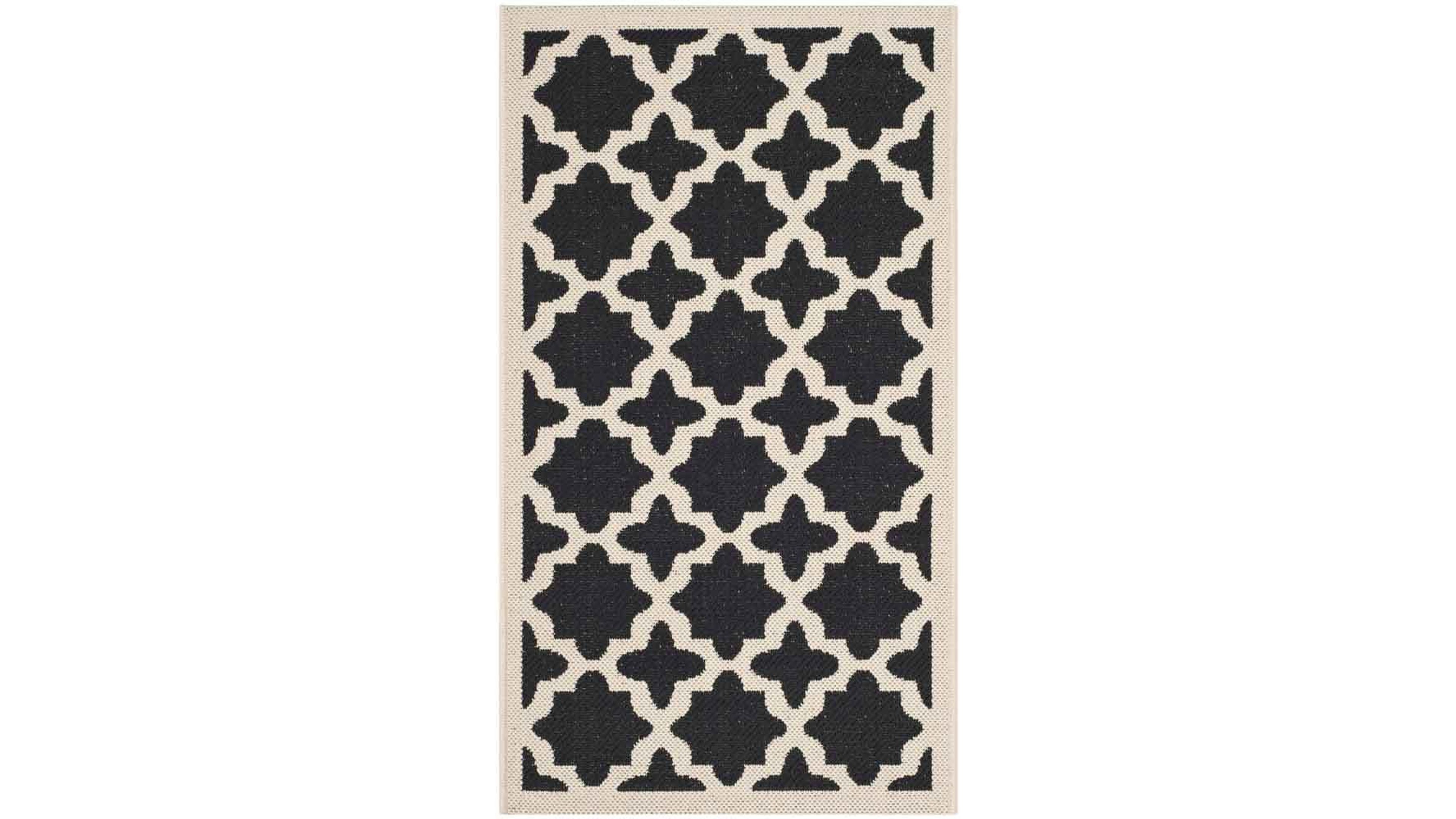 Safavieh Courtyard CY6913 Black and Beige 5'3" x 7'7" Sisal Weave Outdoor Area Rug