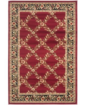 Lyndhurst LNH557 Red and Black 5'3" x 7'6" Area Rug