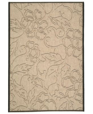 Courtyard CY2726 Sand and Black 5'3" x 7'7" Outdoor Area Rug