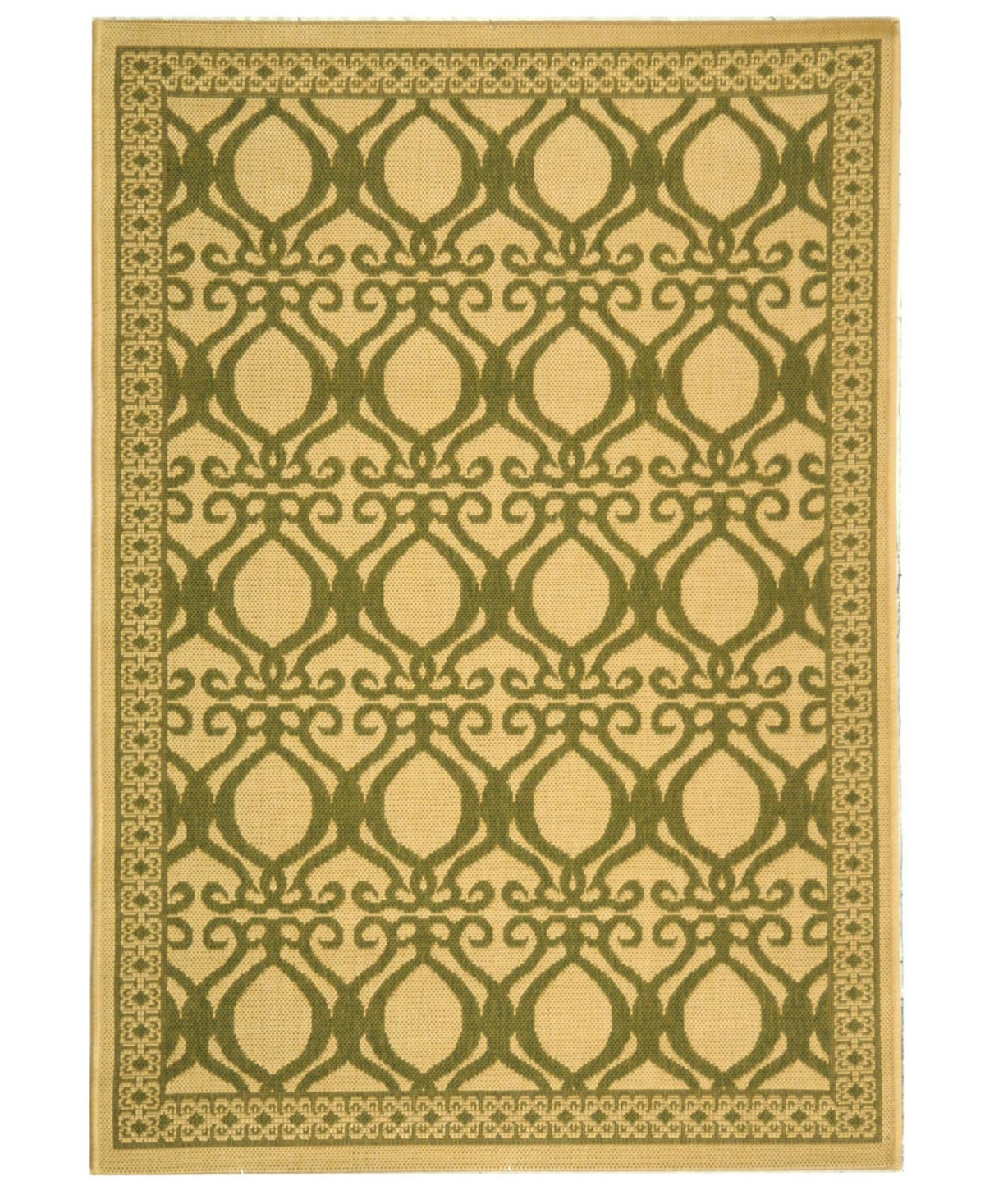 Safavieh Courtyard Natural and Olive 8' x 11' Outdoor Area Rug - Nude Or Na