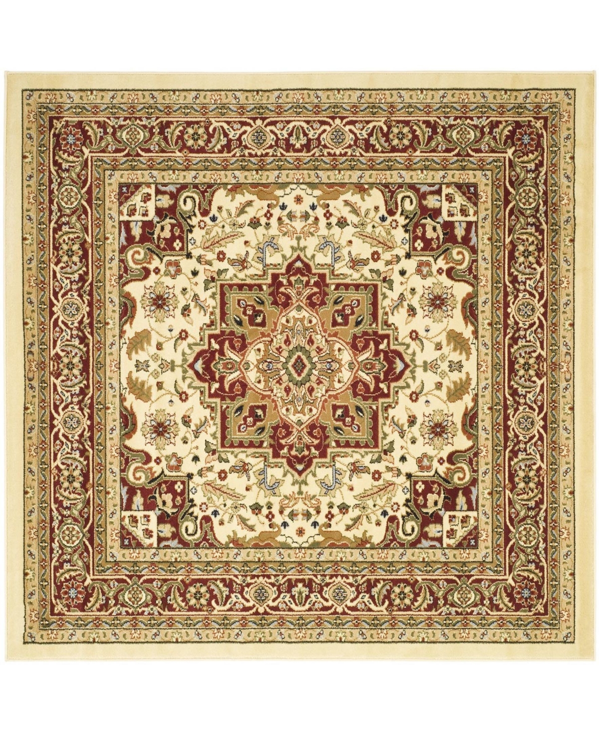 Safavieh Lyndhurst Ivory and Red 10' x 10' Square Area Rug - White Grou
