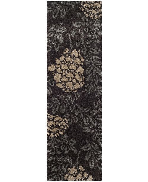 Safavieh Shag Dark Brown And Grey 2 3 X 7 Runner Area Rug Reviews Home Macy S