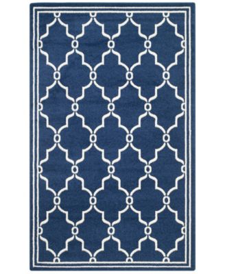 Amherst AMT414 Navy and Beige 10' x 14' Outdoor Area Rug