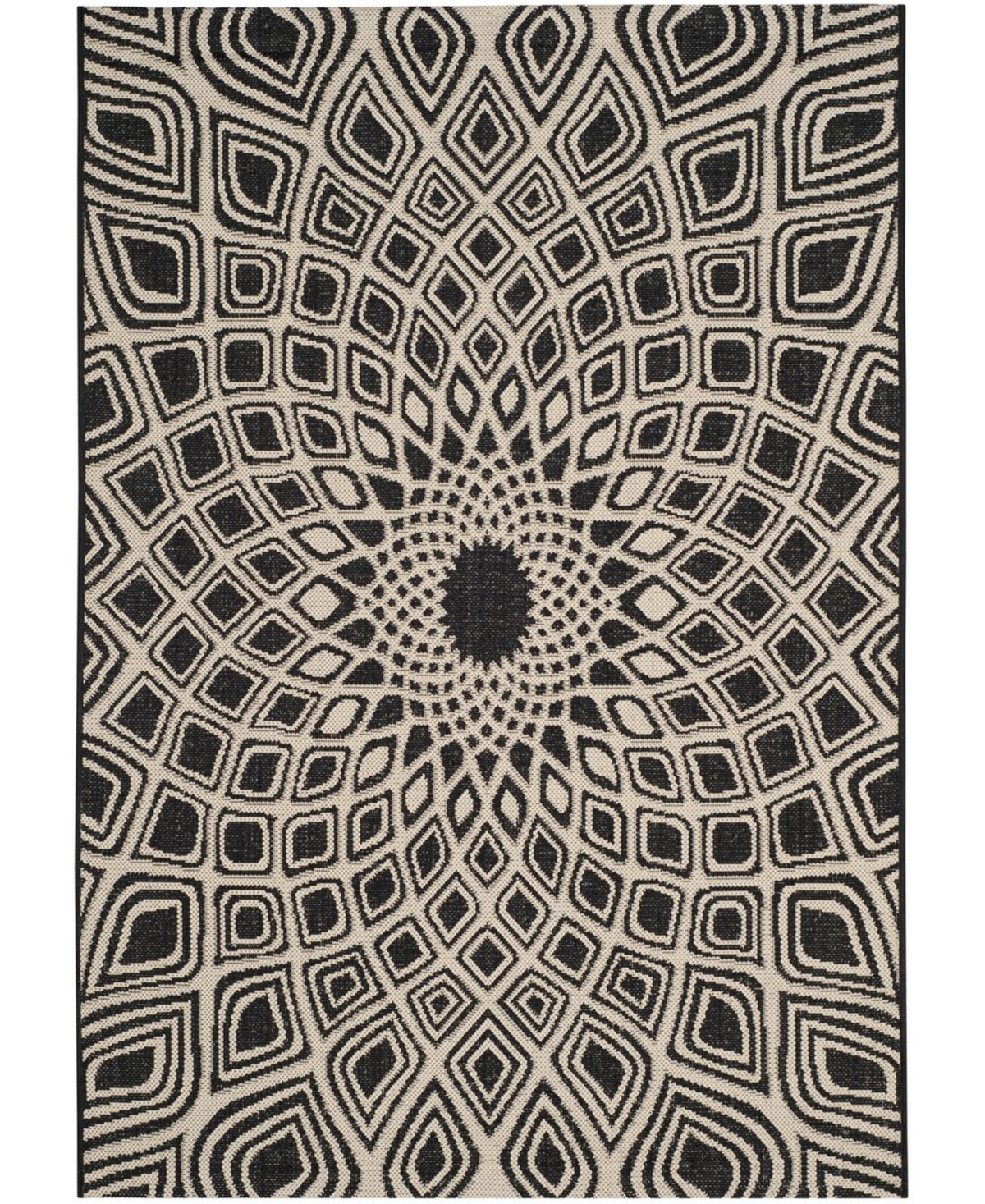 Safavieh Courtyard Black and Beige 8' x 11' Sisal Weave Outdoor Area Rug - Black