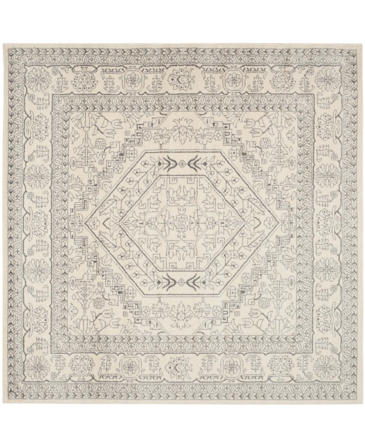 Safavieh Adirondack Ivory and Silver 9' x 9' Square Area Rug - Ivory