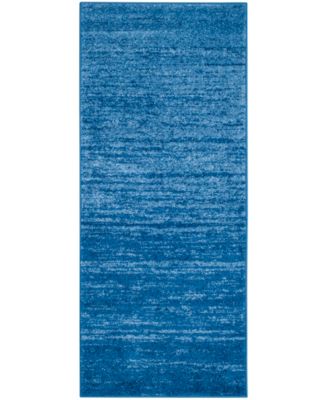 Adirondack Light Blue and Dark Blue 2'6" x 14' Runner Area Rug