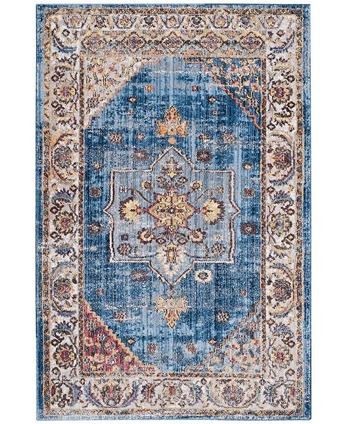 Safavieh Bristol Blue And Ivory 5 1 X 7 6 Area Rug Reviews Rugs Macy S