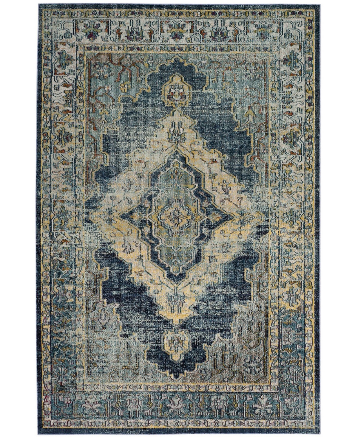 Safavieh Crystal Blue and Yellow 6'7in x 9'2in Area Rug - Blue