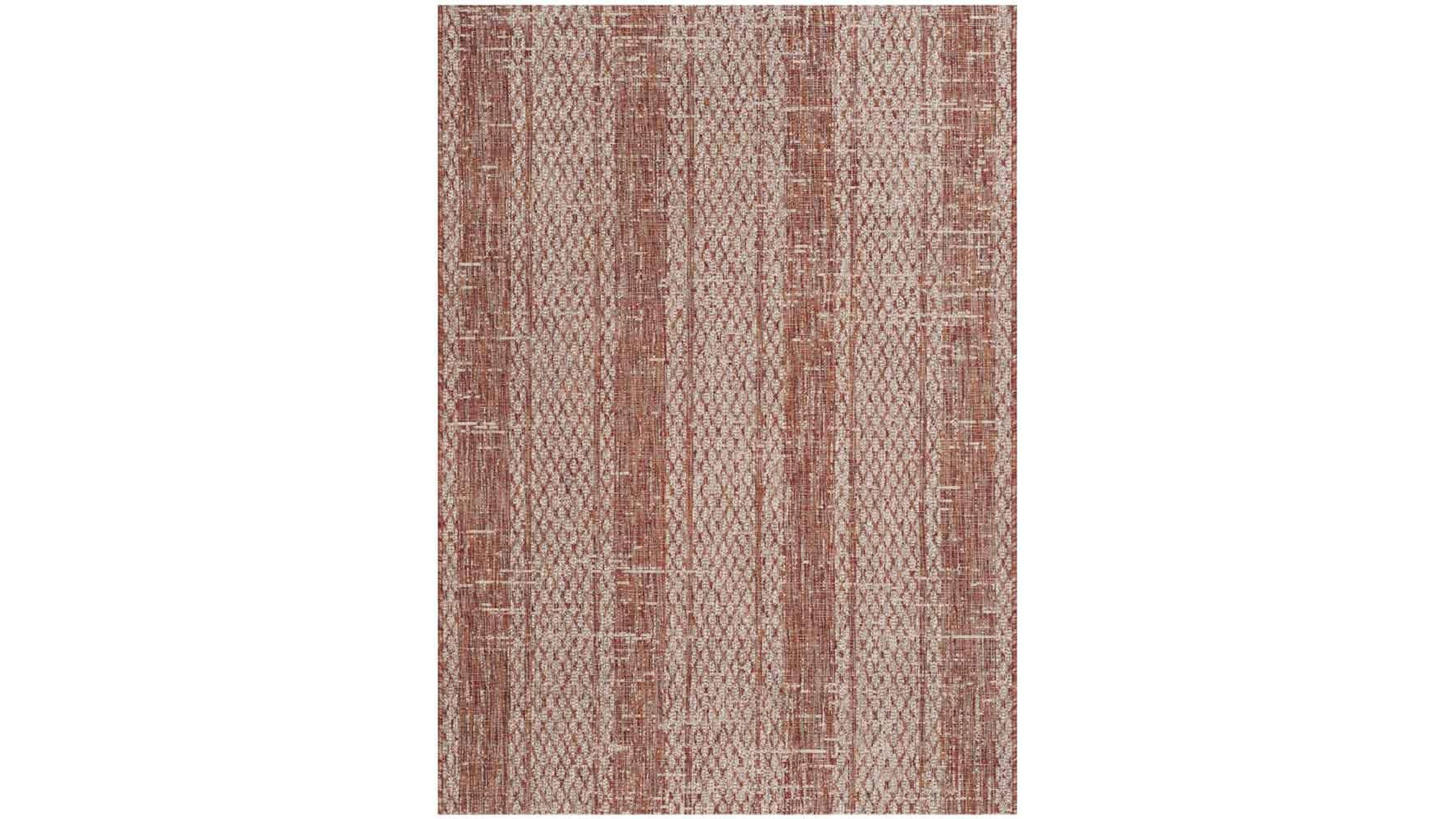 Safavieh Courtyard CY8736 Light Beige and Terracotta 5'3" x 7'7" Sisal Weave Outdoor Area Rug