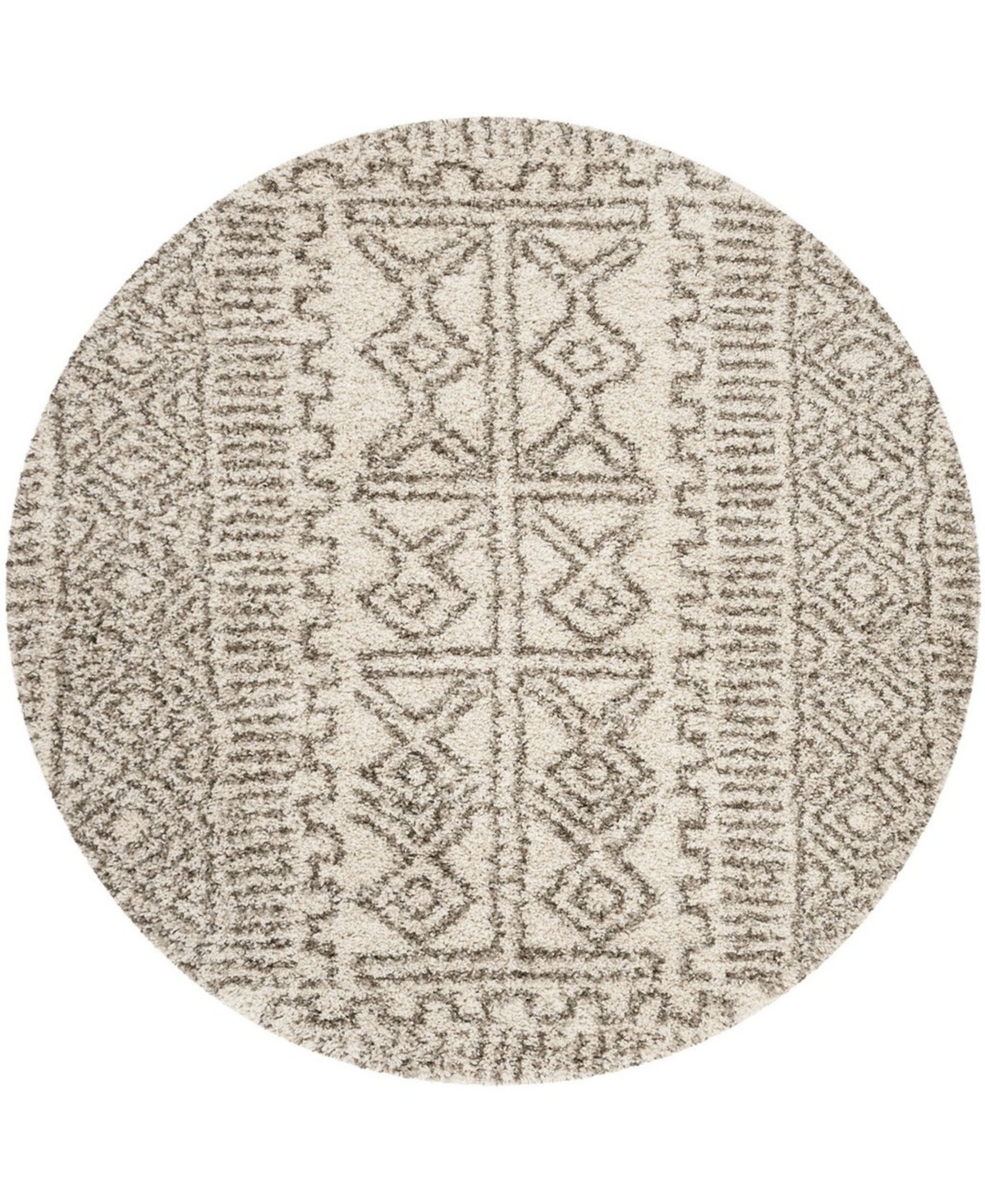 Safavieh Hudson Ivory and Gray 7' x 7' Round Area Rug - Ivory