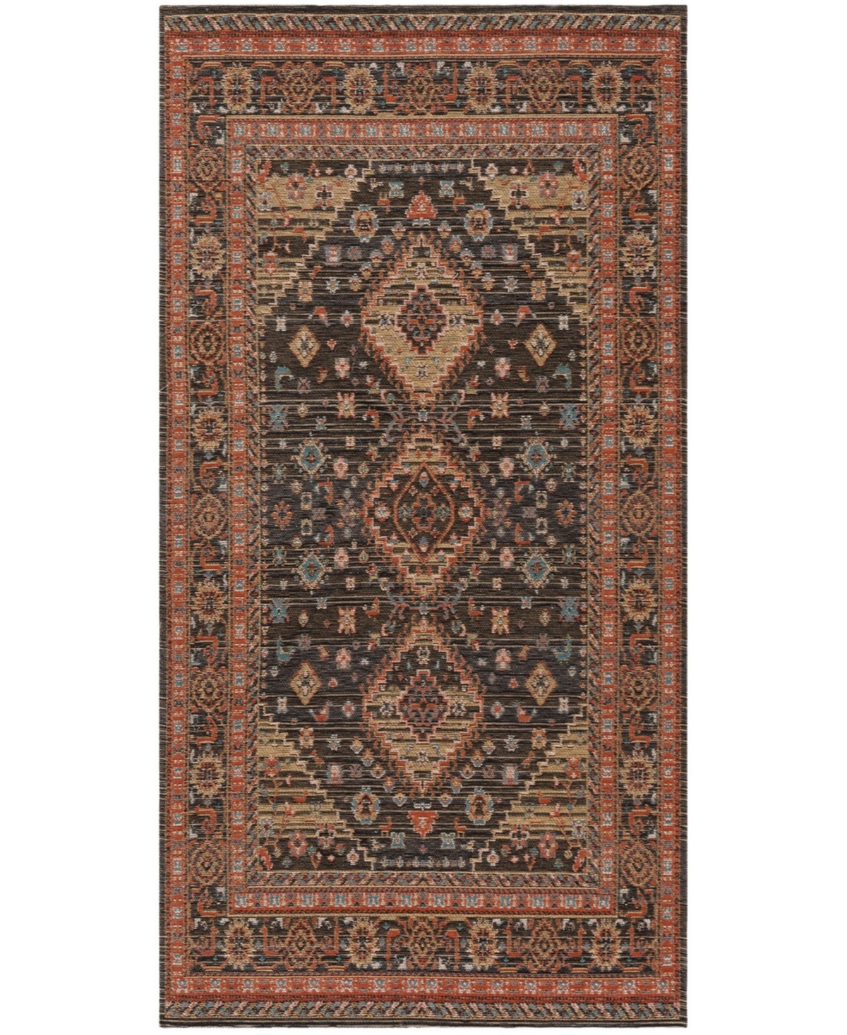 Safavieh Classic Vintage Black and Rust 6' x 9' Area Rug - Black