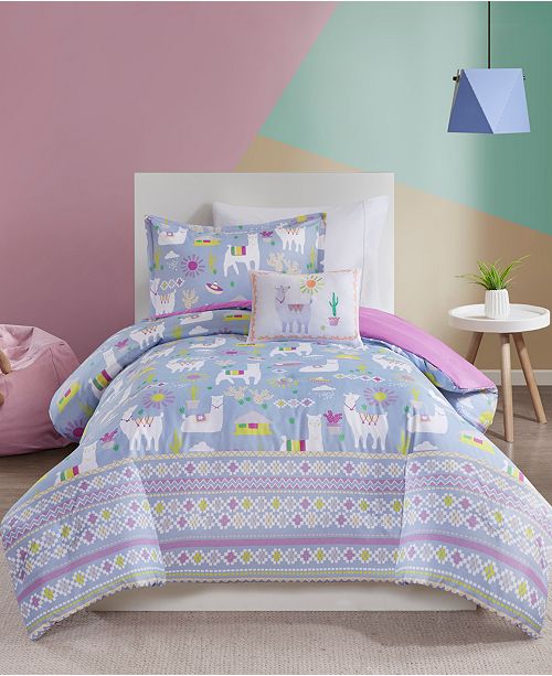 Jla Home Andes Full Queen 4 Piece Printed Llama Comforter Set