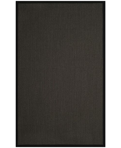 Safavieh Natural Fiber Anthracite And Black 4 X 6 Sisal Weave