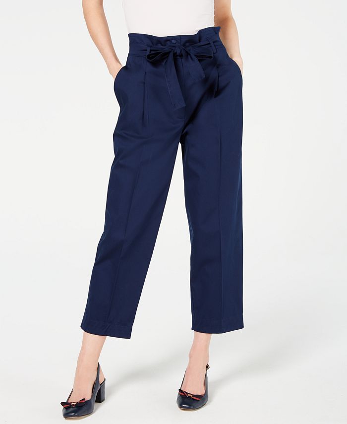Marella Tie-Belt Paper Bag Pleated Pants - Macy's