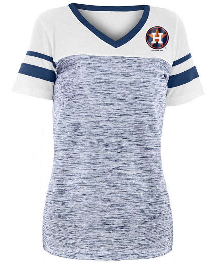 Women's Houston Astros New Era Navy Team Raglan V-Neck T-Shirt