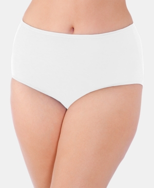 Shop Vanity Fair Women's Illumination Plus Size Satin-trim Brief Underwear 13811 In Star White