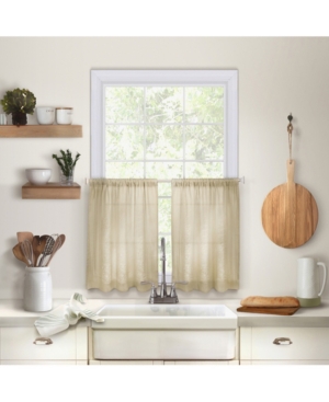 Elrene Cameron 30" X 36" Tier Curtains In Linen