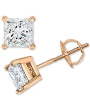 Macy's Pyramid Stud Earrings in 14K Gold, White or Rose Gold - Yellow