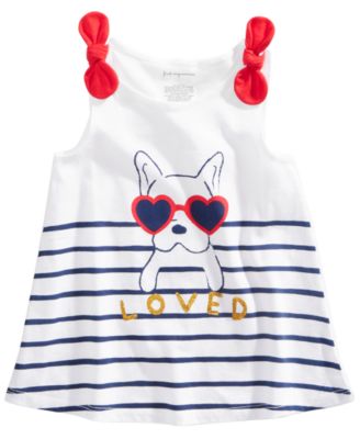First Impressions Infant Girl's Striped Dog Print T-shirt Brown Size 3-6MOS