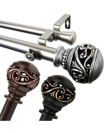 Rod Desyne - Isabella Double Curtain Rod 1" OD 28-48 inch - Bronze