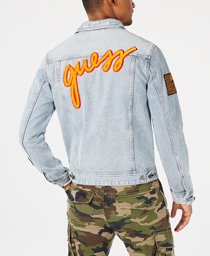 GUESS Men's Patch Denim Jacket Macy's