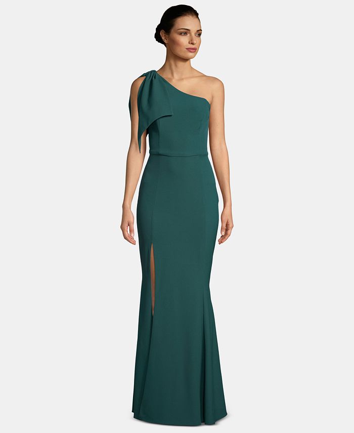 Betsy & Adam One-Shoulder Bow Gown & Reviews - Dresses - Women - Macy's