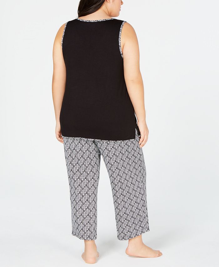 Charter Club Plus Size Tank and Cropped Pants Pajama Set, Created for ...