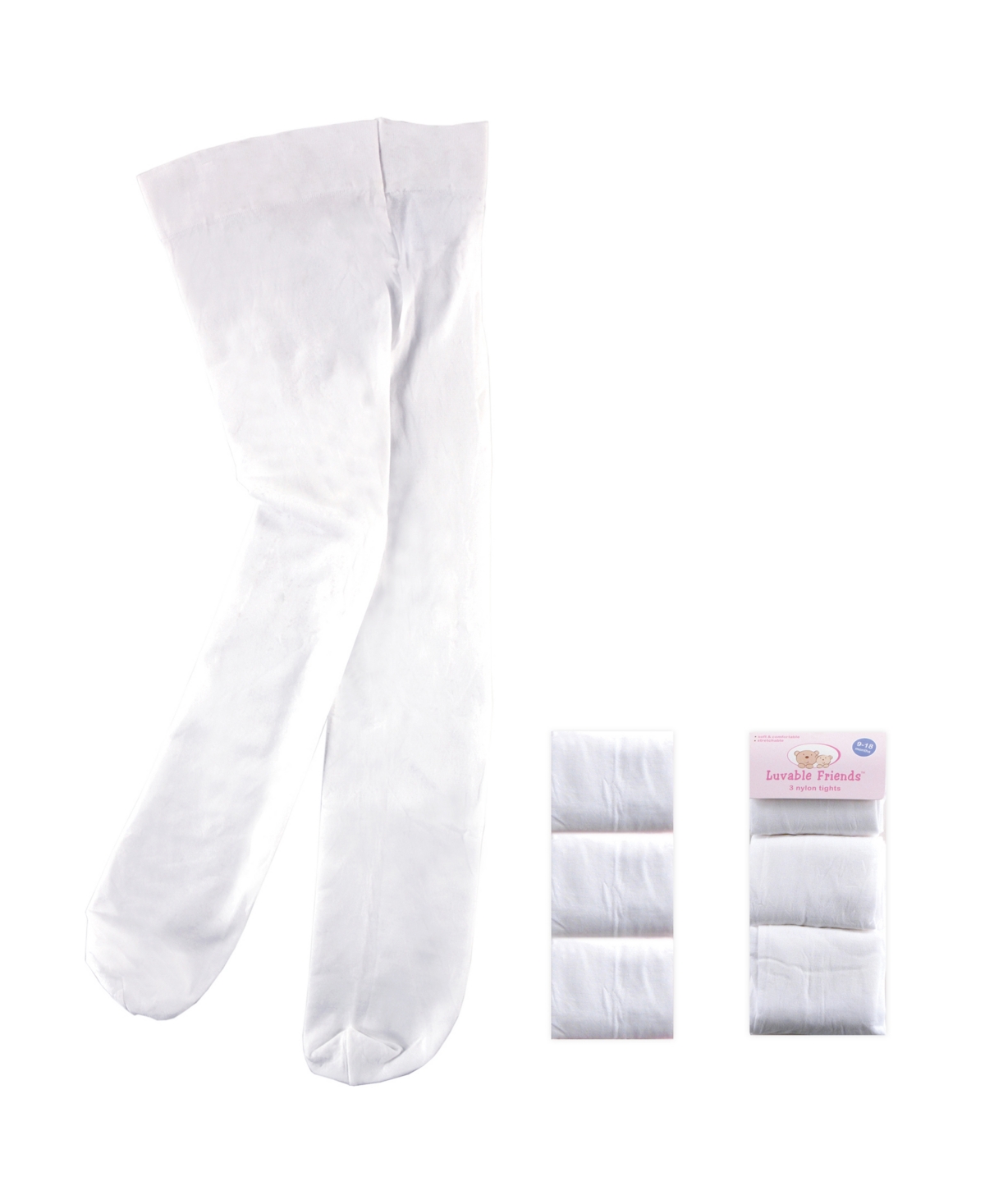 UPC 660168000054 product image for Luvable Friends Nylon Tights, 3-Pack,0 Months-4T | upcitemdb.com