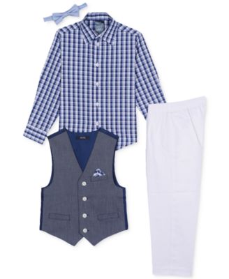 Nautica Little Boys 4-Pc. Braided Textured Vest Set 