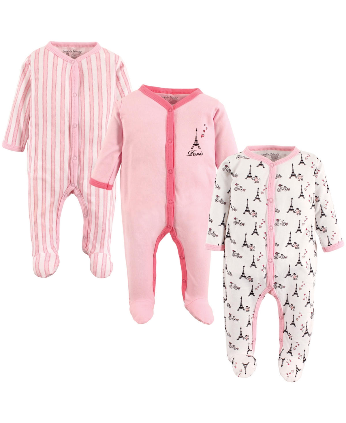 Luvable Friends Baby Girls Soft Cotton One Piece For Preemie Babys