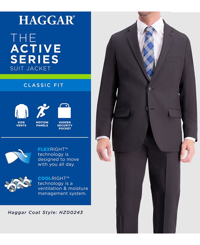 Haggar Men's Active Series Herringbone ClassicFit Suit Separate Jacket Macy's
