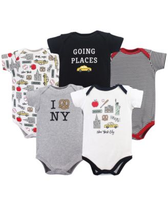 Hudson Baby - Baby Boys Hudson Multipack of 5 Comfortable Cotton Bodysuits New york