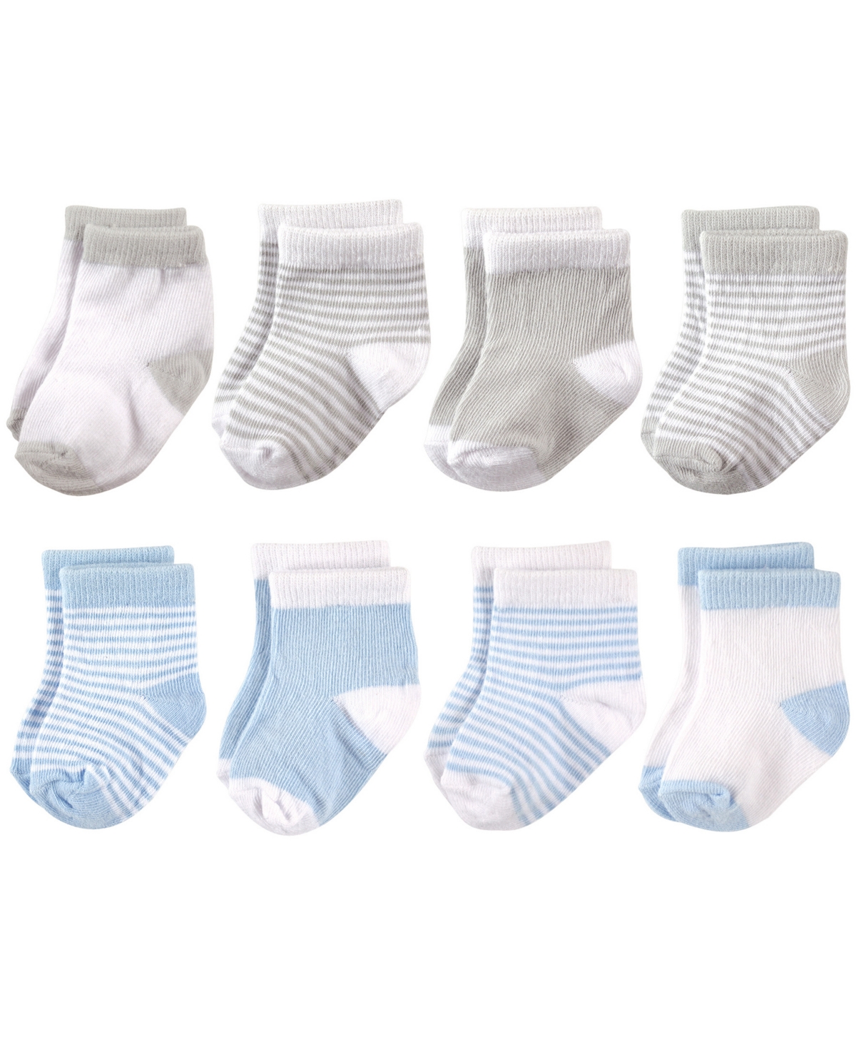 Hudson Baby Baby Girls Cotton Rich Newborn and Terry Socks, Light Pink Gray