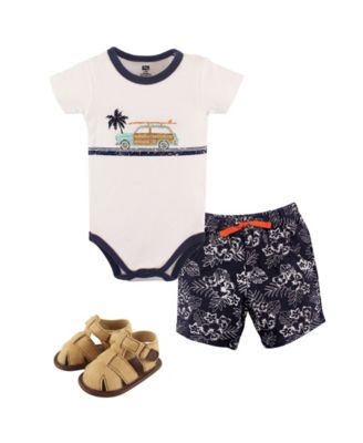 Baby Boys Hudson Cotton Bodysuit, Shorts and Shoe Set