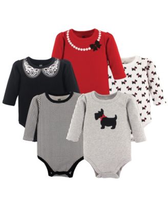 Baby Girls Hudson Soft Cotton Long-Sleeve Onesies (Five Count