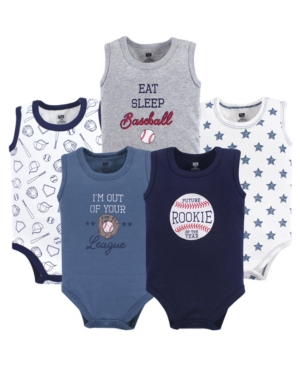 Hudson Baby Sleeveless Bodysuits 5-Pack Baseball 0-24 Months