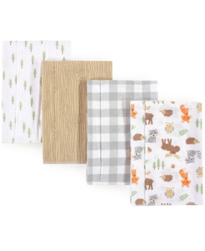 Hudson Baby Flannel Burp Cloth 4-Pack One Size