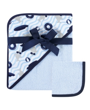 Hudson Baby Woven Hooded Towel and Washcloths Set One Size