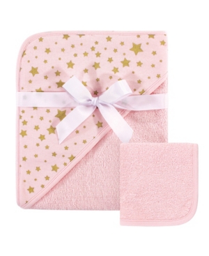 Hudson Baby Woven Hooded Towel and Washcloths Set One Size