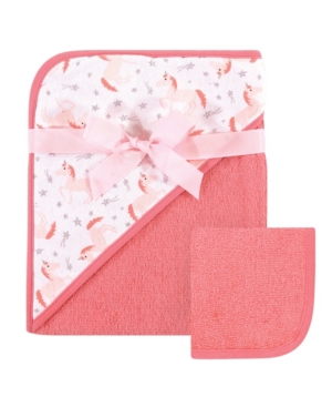 Hudson Baby Woven Hooded Towel and Washcloths Set One Size