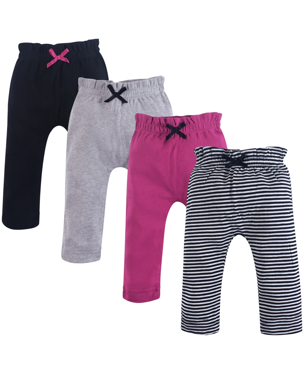 Touched By Nature Organic Harem Pants, 4-Pack,0-24 Months -Dark Pink