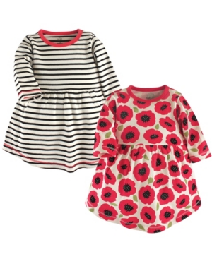Touched by Nature Baby and Toddler Girls Garden Floral Youth Long-Sleeve Dresses Pack of 2