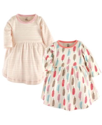 Toddler Girls Natural Long-Sleeve Dress Pair