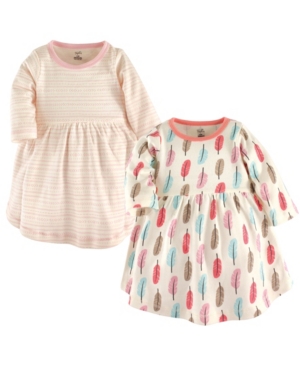 Touched by Nature Baby and Toddler Girls Garden Floral Youth Long-Sleeve Dresses Pack of 2